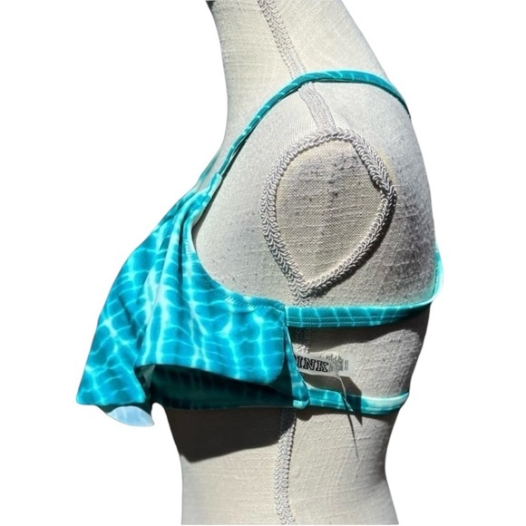 🌻PINK Victoria’s Secret Turquoise Tie Dye Bikini Top Size Large - Picture 6 of 10